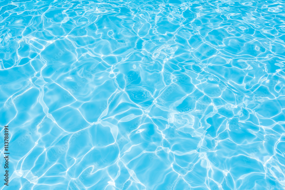 Water in swimming pool, Blue Water with sun reflection, Water effect with sun reflection in swimming pool