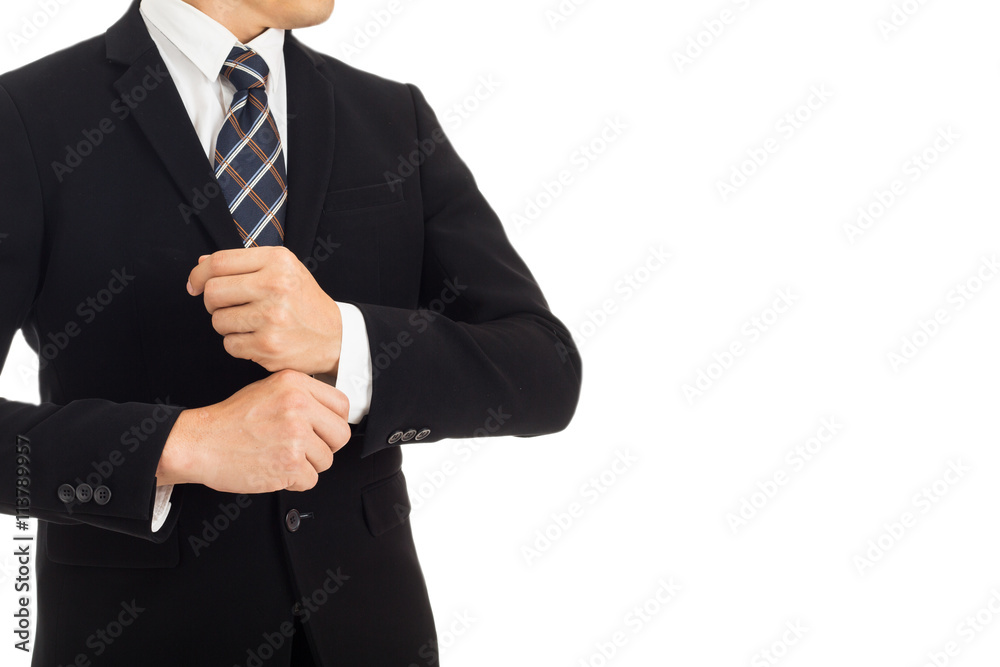Businessman posted smart isolated with white background. Businessman posted smart isolated with white background.