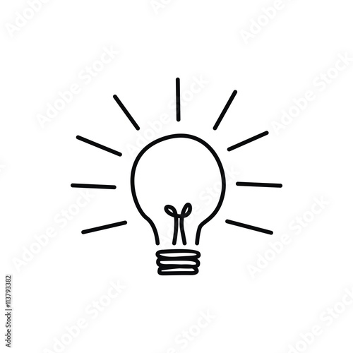 light bulb doodle vector