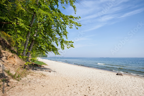 Fototapeta Naklejka Na Ścianę i Meble -  Sandy Beach at Baltic Sea in Gdynia