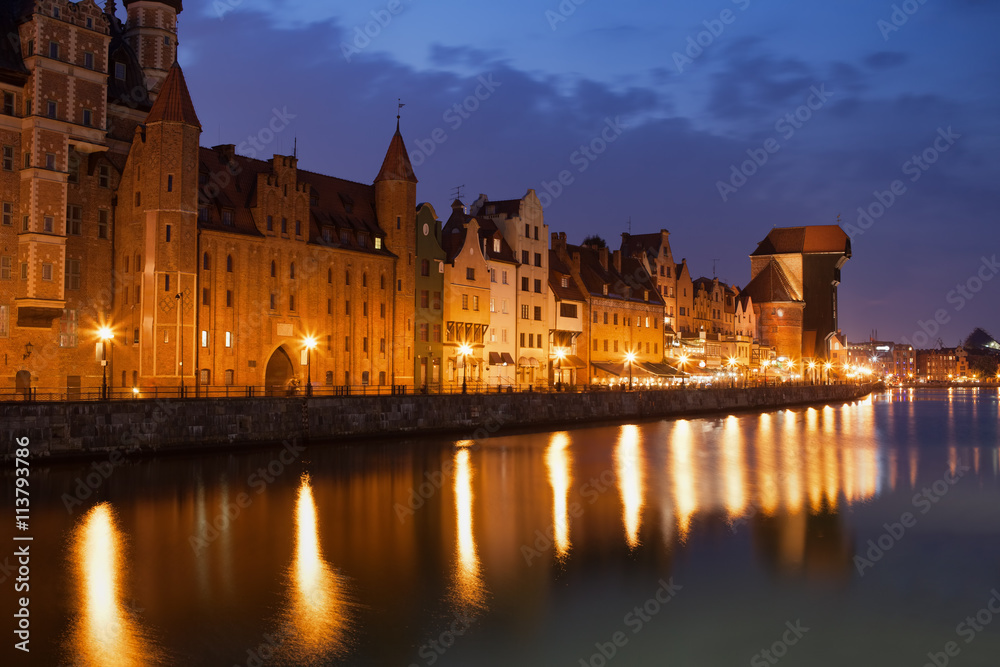 Old Town Of Gdansk at Night