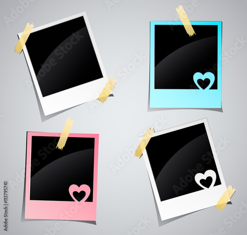 Love picture frame on a white background