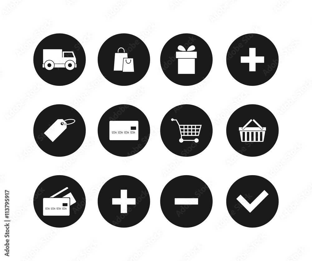 Shopping icons vector illustration.
