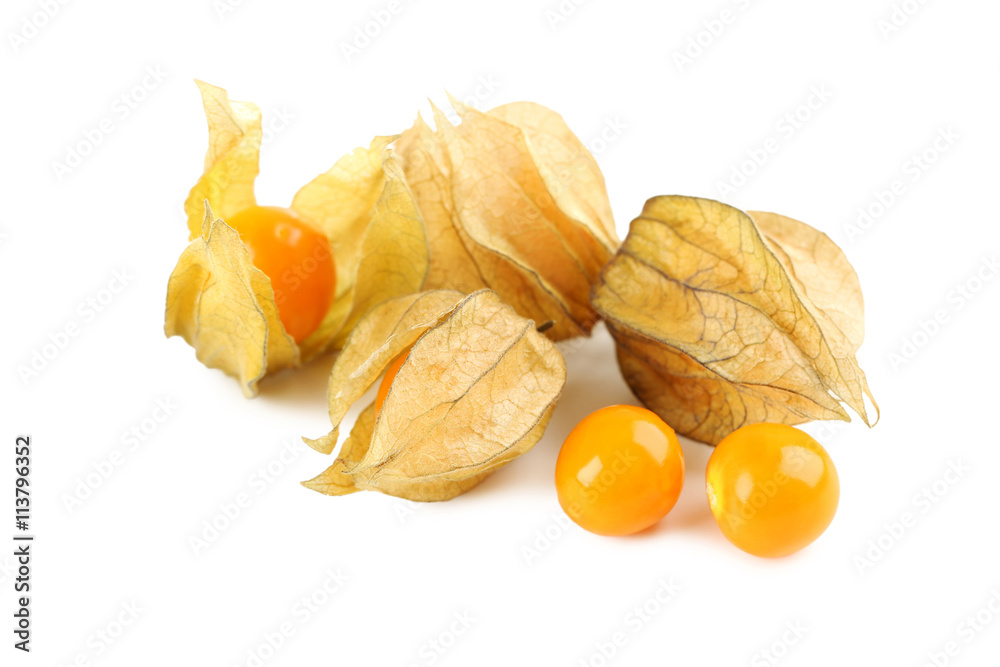Ripe physalis isolated on a white background Ripe physalis isolated on a white background