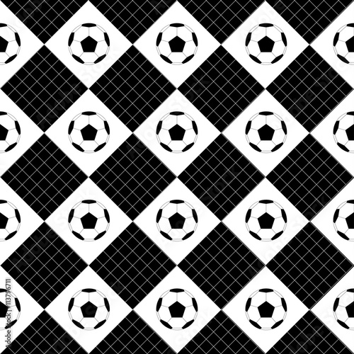 Football Ball Black White C...