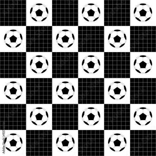 Football Ball Black White C...