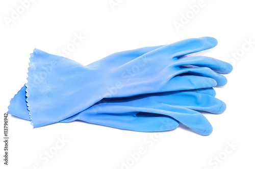rubber gloves isolated on white.