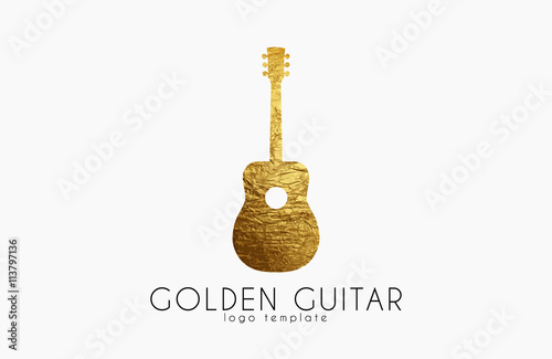 golden gutar logo. music logo. guitar logo design