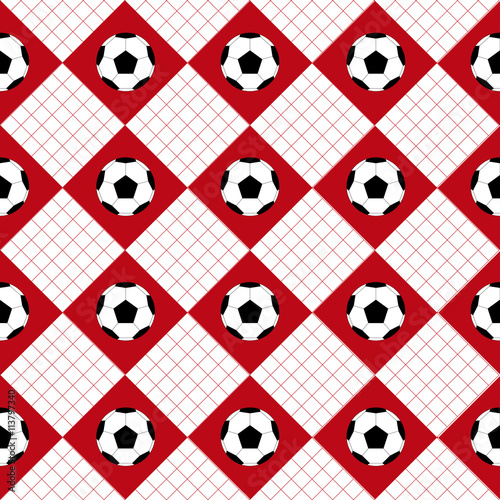 Football Ball Red White Che...