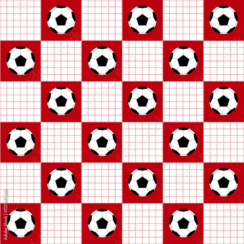 Football Ball Red White Che...