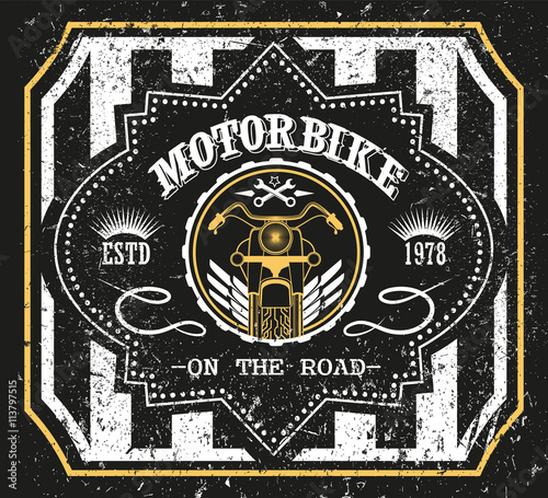 Motorbike vintage racing typography, t-shirt graphics, vector illustration