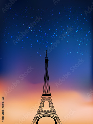 The Eiffel Tower at night 