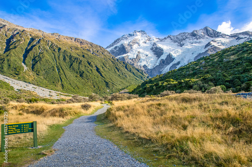 Track to the Mount Cook National Park,New Zealand