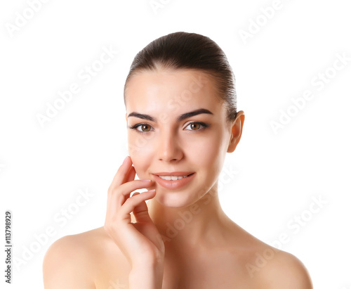 Beautiful woman isolated on...