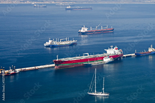 View from Giblartar mountain towards ocean, GB