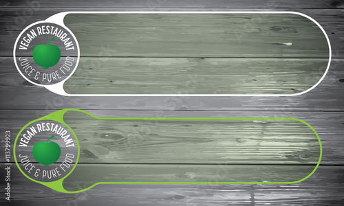 Vector frames for your text and icon with the words vegan restau