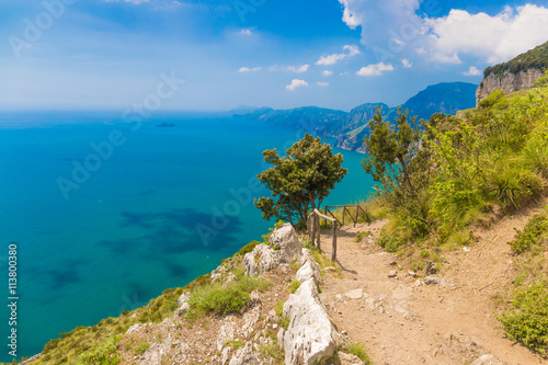 Beautiful views from path of the gods, Amalfi coast, Campagnia region, Italy
