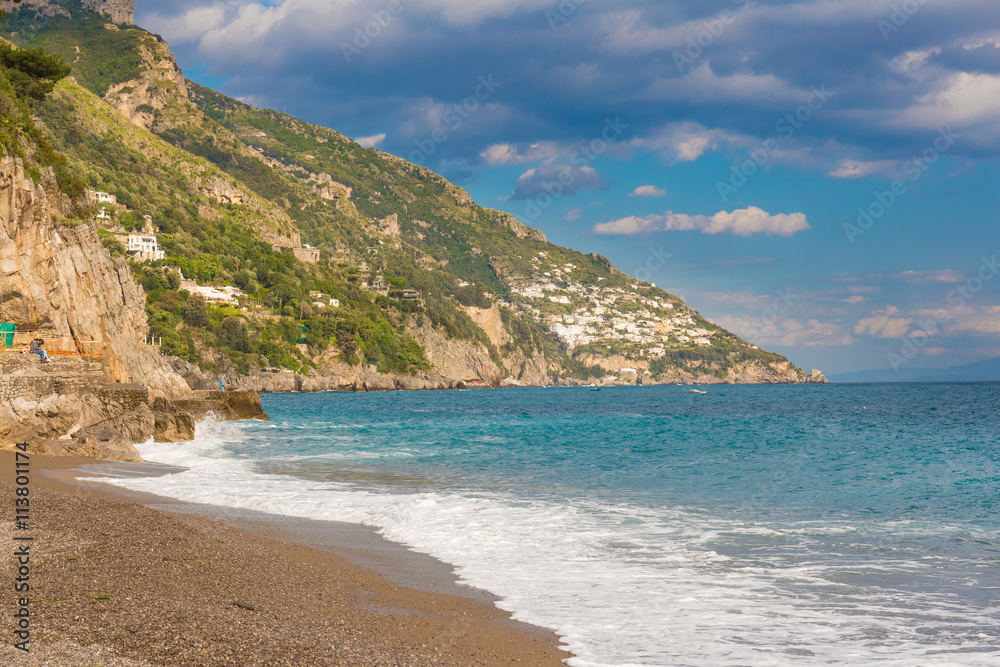 Beautiful coast view from Positano, Amalfi coast, Campania region, Italy
