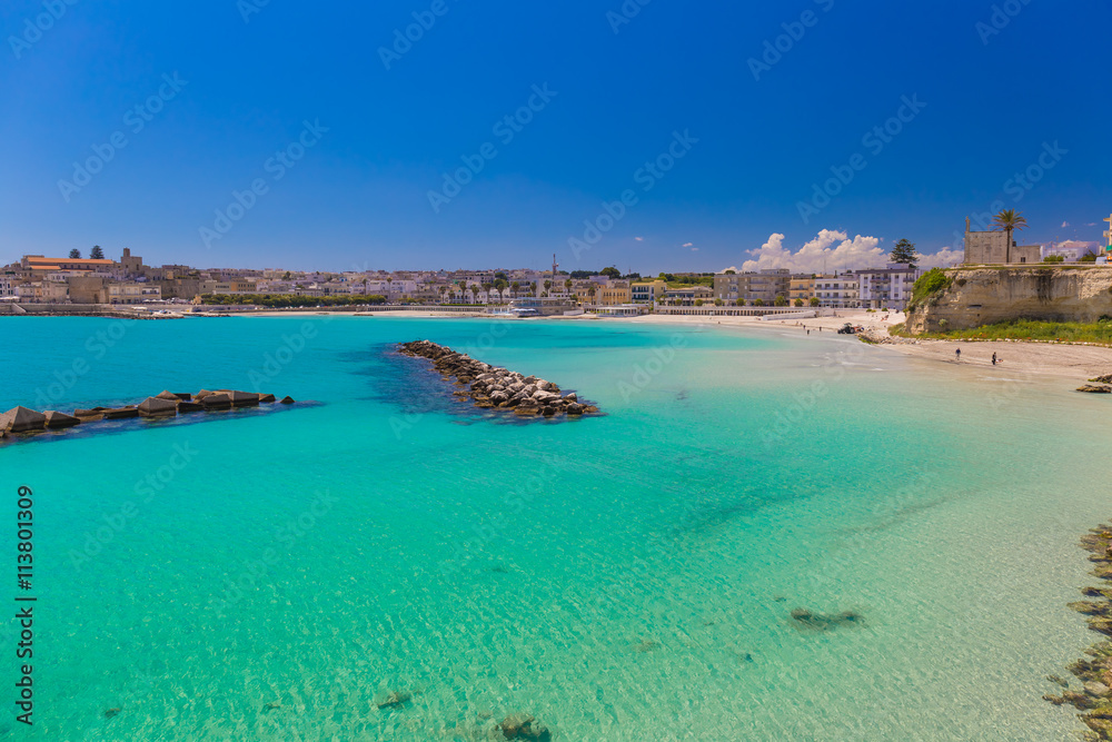 Φωτογραφία Beautiful town of Otranto and its beach, Salento peninsula, Puglia region, Italy