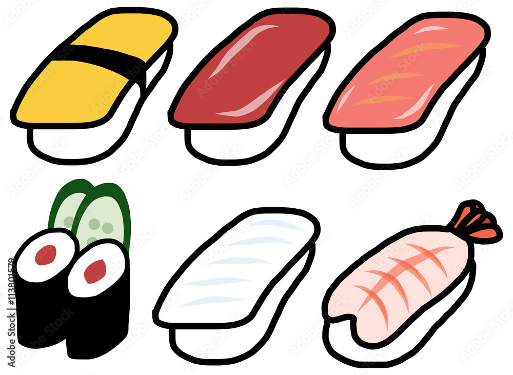 Sushi Set / Japanese food illustration Sushi Set / Japanese food illustration
