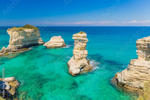Torre Sant Andrea cliffs, Salento peninsula, Apulia region, South of Italy