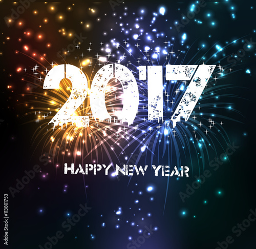 Fireworks for happy new year 2017