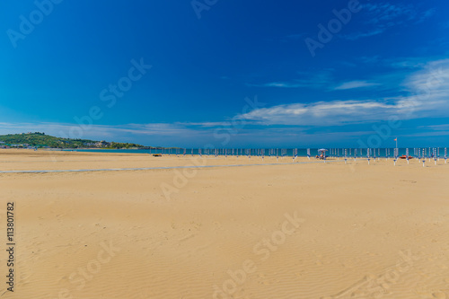 Golden sand beach of Vieste  Gargano peninsula  Apulia  South of Italy
