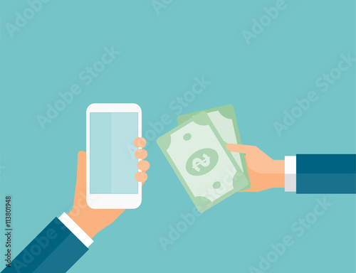 business money transfer  on  mobile and business  mobile banking concept ans e payment concept