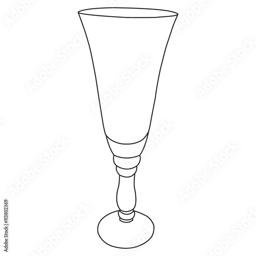 Empty martini glass isolated on white