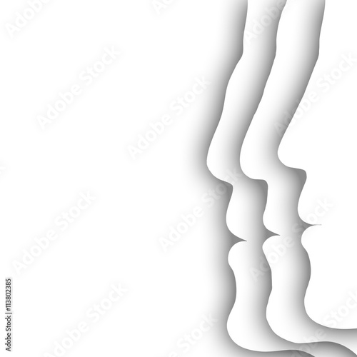 Men s profiles on a white background