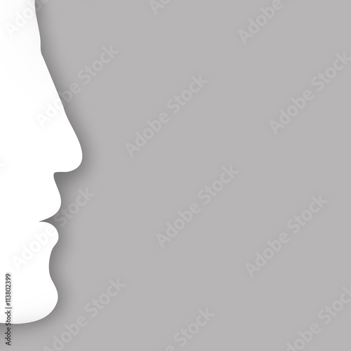 Man profile on a grey background