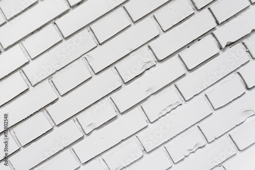 Diagonal white brick wall texture