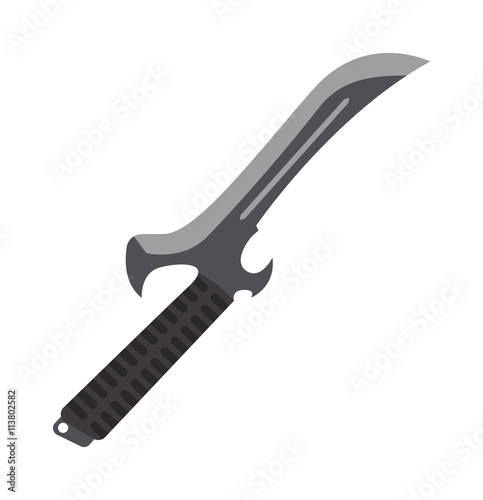 Military hunter knife vector illustration.