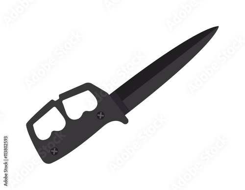 Military hunter knife vector illustration.
