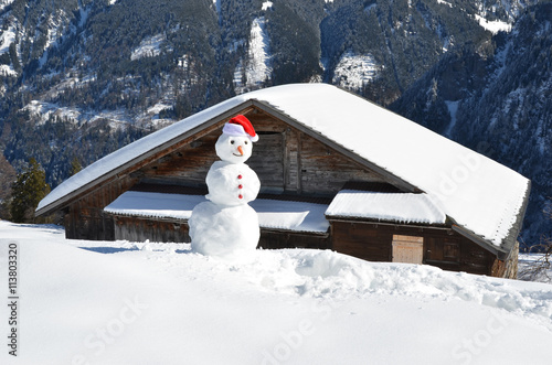 Snowman in the Alps