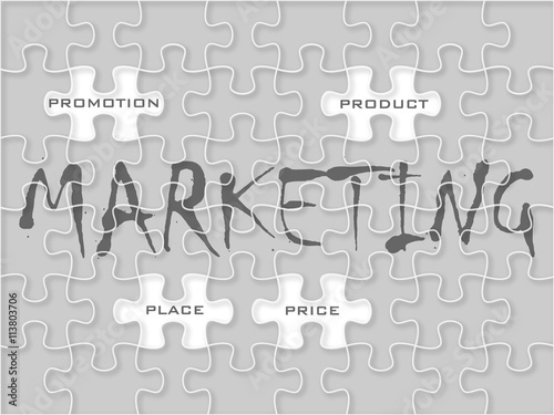 Marketing puzzle vector 4P