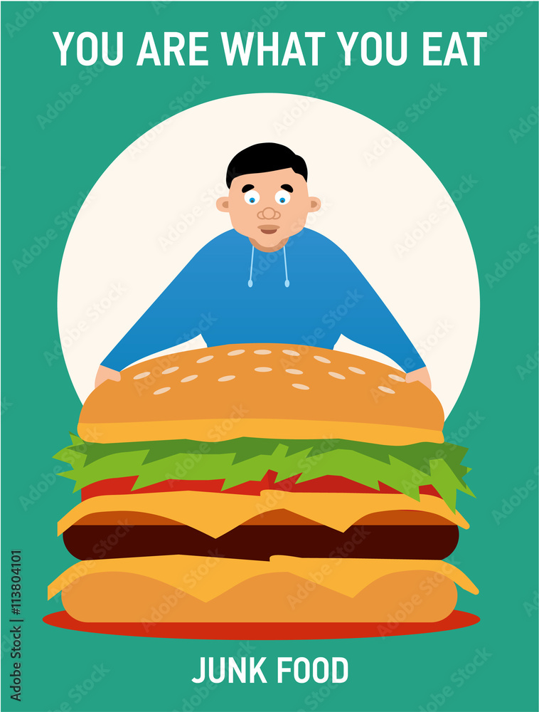 You are what you eat illustration, junk food, vector Stock Vector ...