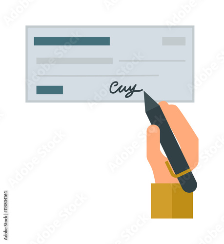 Money check vector illustration.