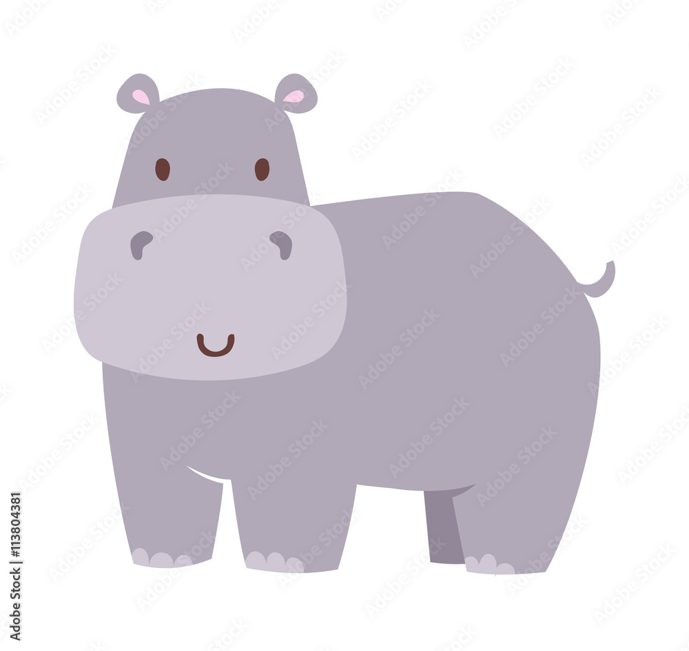 Fun hippo vector illustration.