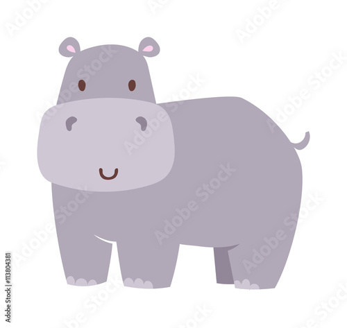 Fun hippo vector illustration.