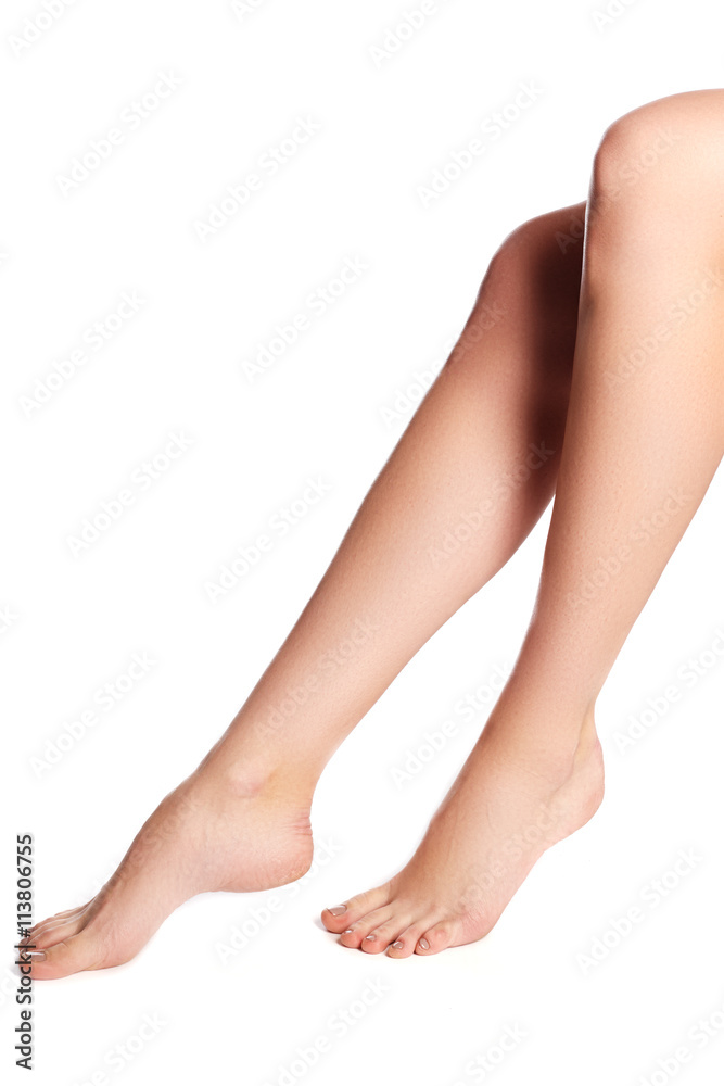 Perfect female legs, isolated on white background Perfect female legs, isolated on white background