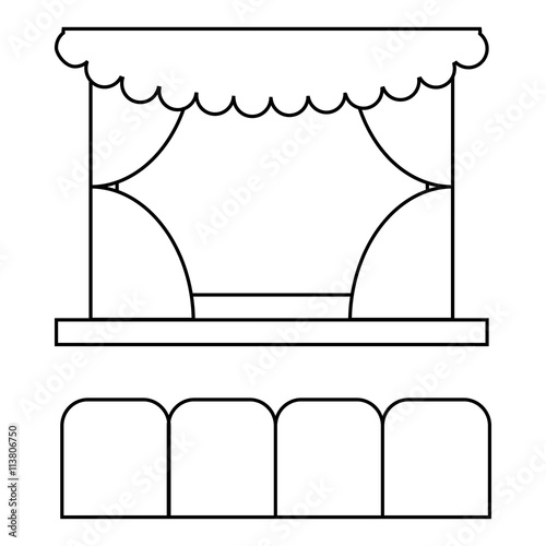 Theater auditorium icon, outline style