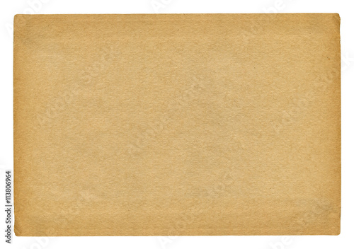 Vintage paper blank isolated on white background.