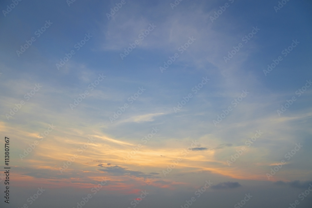 Sky and Clouds  twilight Background.