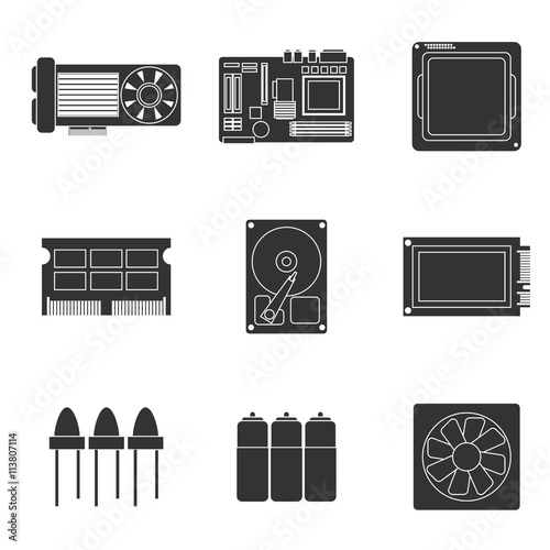 Electronic parts icons