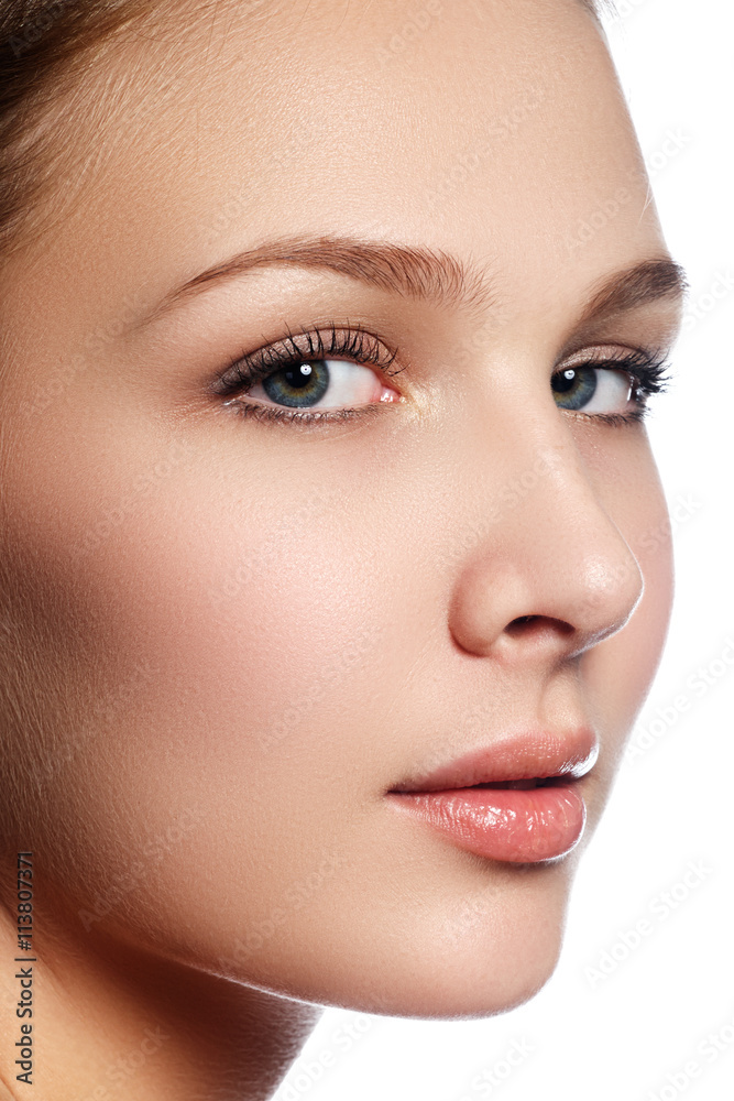 High fashion look. Glamor closeup beauty portrait of beautiful woman High fashion look. Glamor closeup beauty portrait of beautiful woman