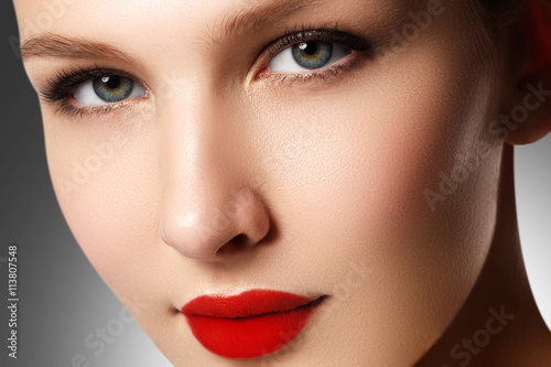 Wellness  cosmetics and chic retro style. Close-up portrait