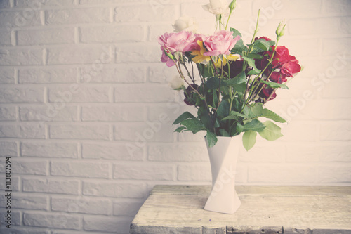 roses on vase