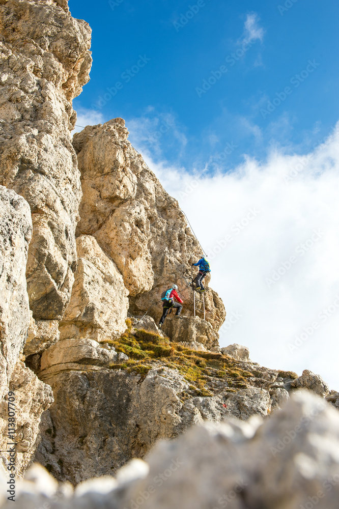 climbing in the dolomites rock - portrait