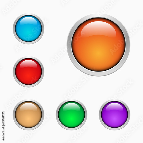 Set of colored web buttons